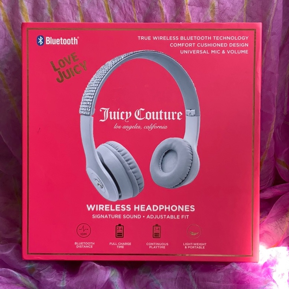 🌸💖Juicy Couture Rhinestone Crown Logo Wireless Headphones